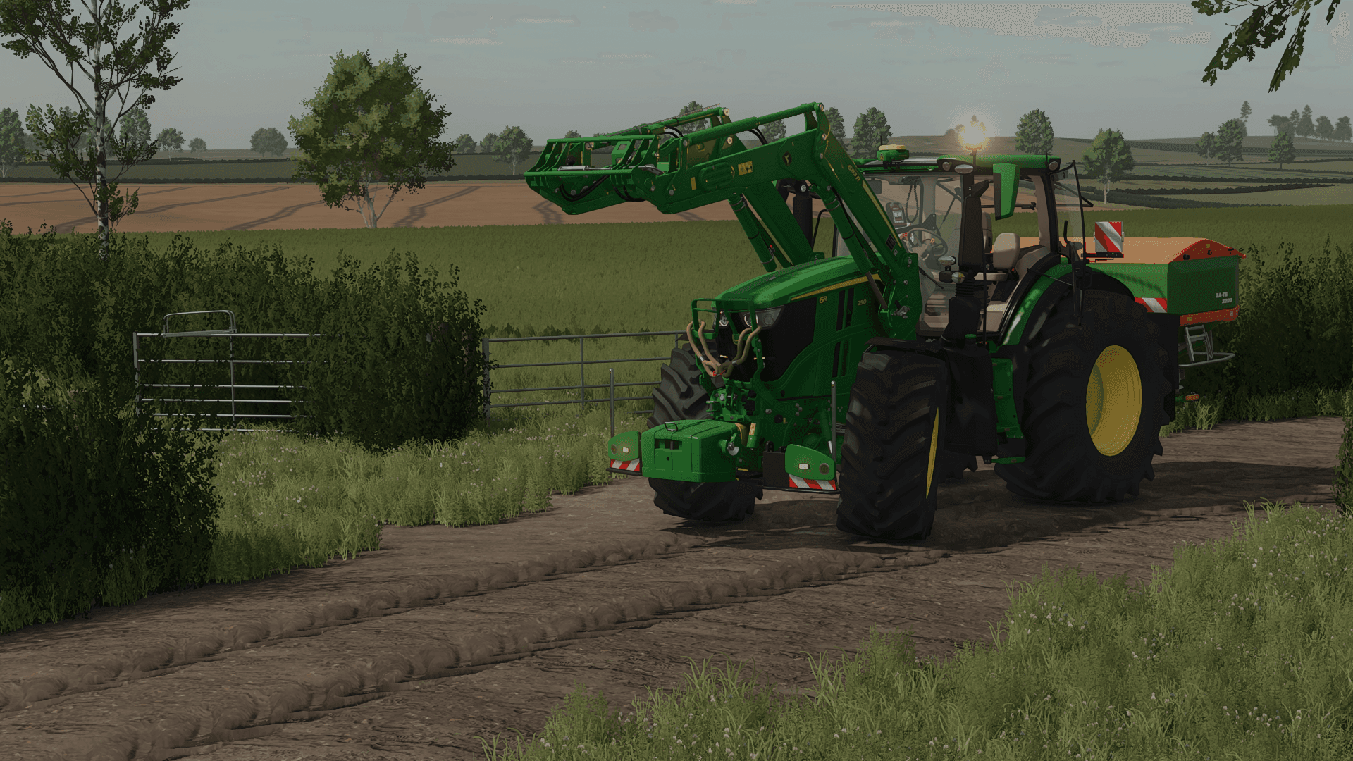 Spreading fert with the JD